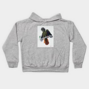 Beautiful Australian Black Cockatoo Kids Hoodie